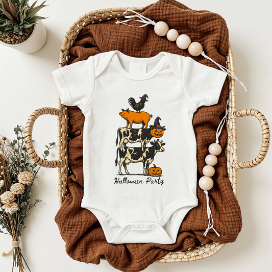 🎃 Halloween Party Farm Animals Infant Bodysuit