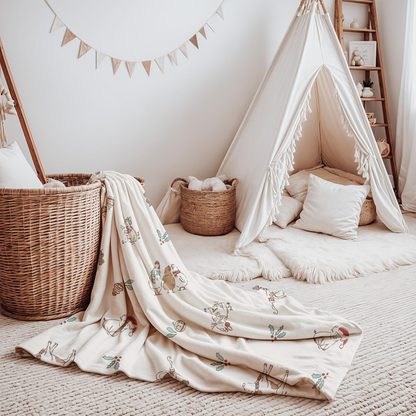 Christmas on the Farm Fleece Baby Blanket – Cozy Holiday Comfort for Little Ones