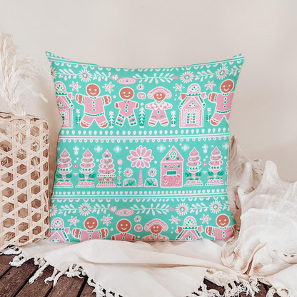 Gingerbread Man Throw Pillow | Festive Holiday Decor