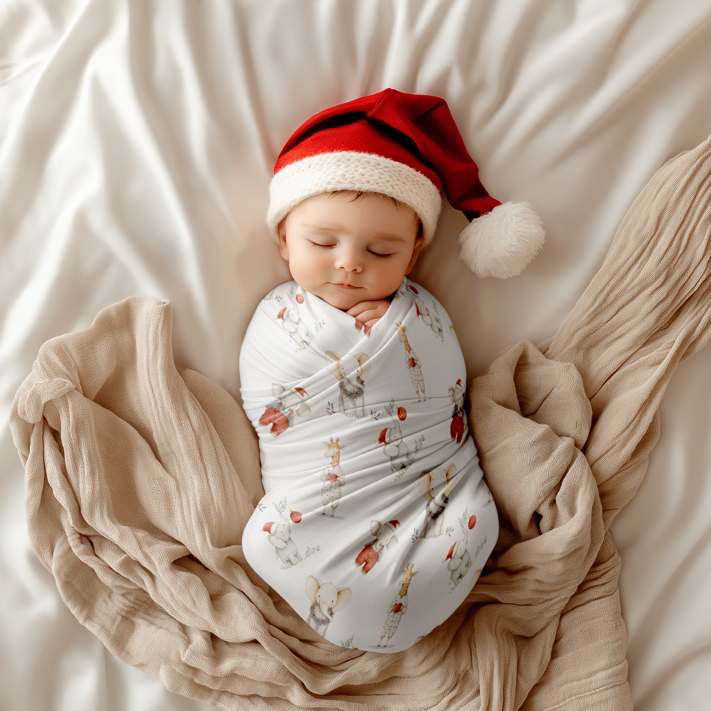 🎄 Christmas Safari Baby Swaddle Blanket 🧸