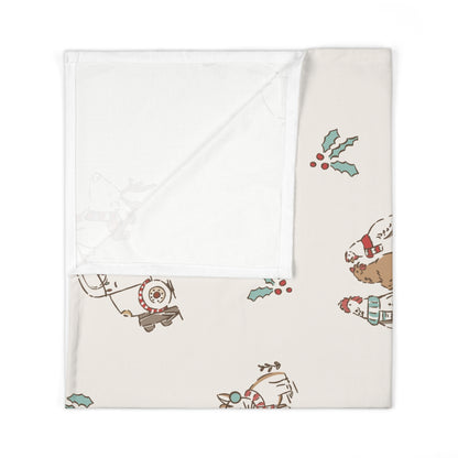 Christmas on the Farm Baby Swaddle Blanket – Festive Farmhouse Comfort for Your Little One