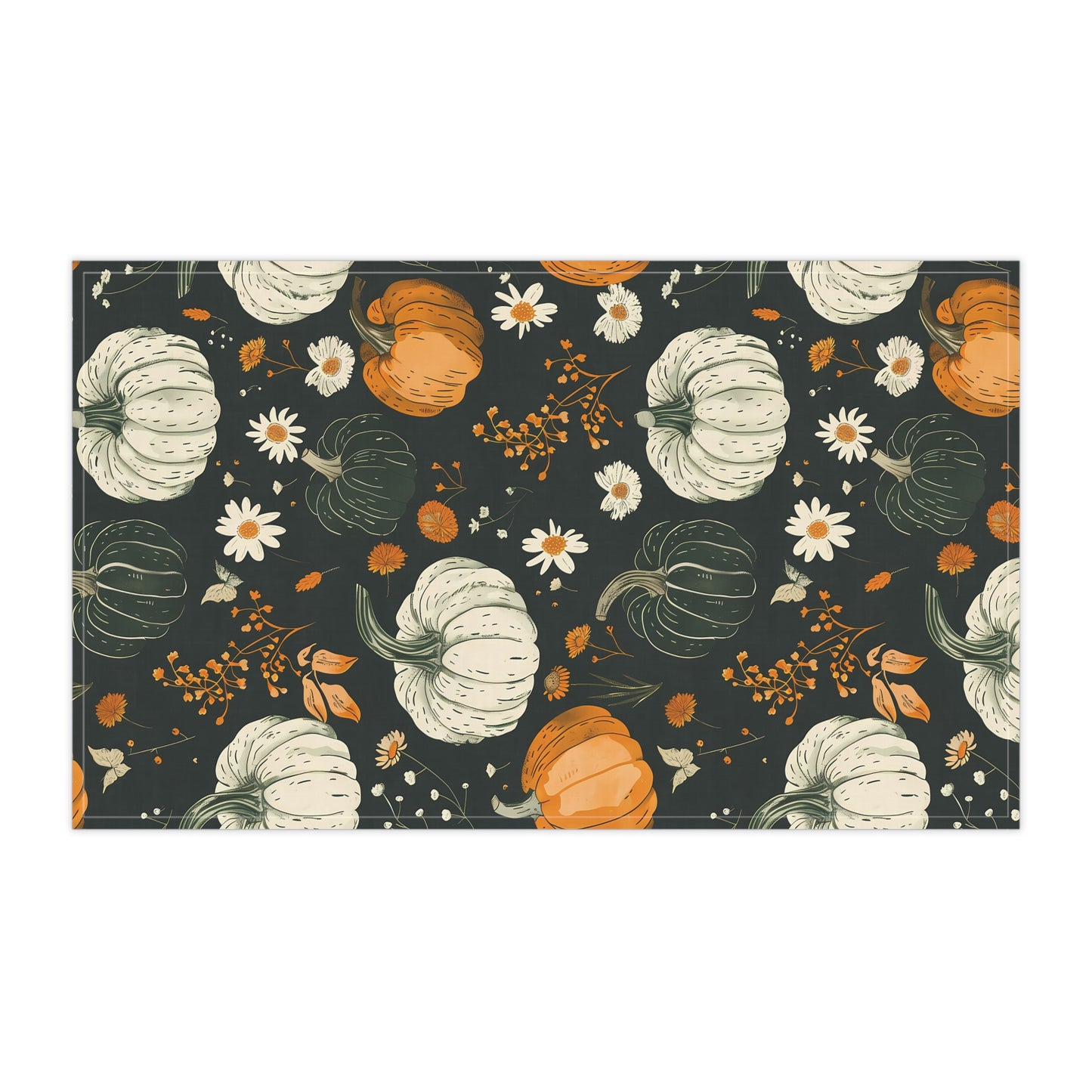 Autumn Pumpkins Cotton Tea Towel