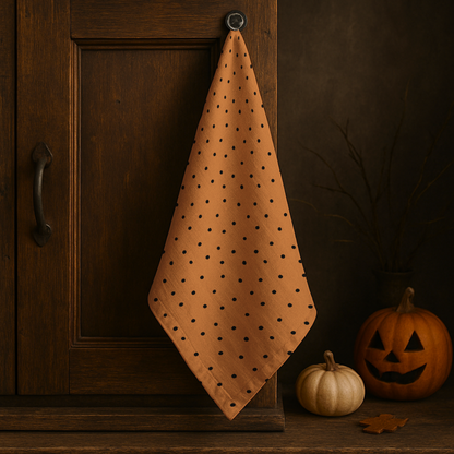 Spooky Polka Dot Halloween Tea Towel | Farmhouse Fall Fun