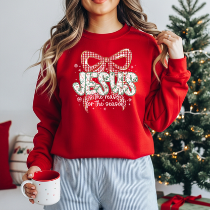 Festive “JESUS is the Reason” Crewneck Sweatshirt