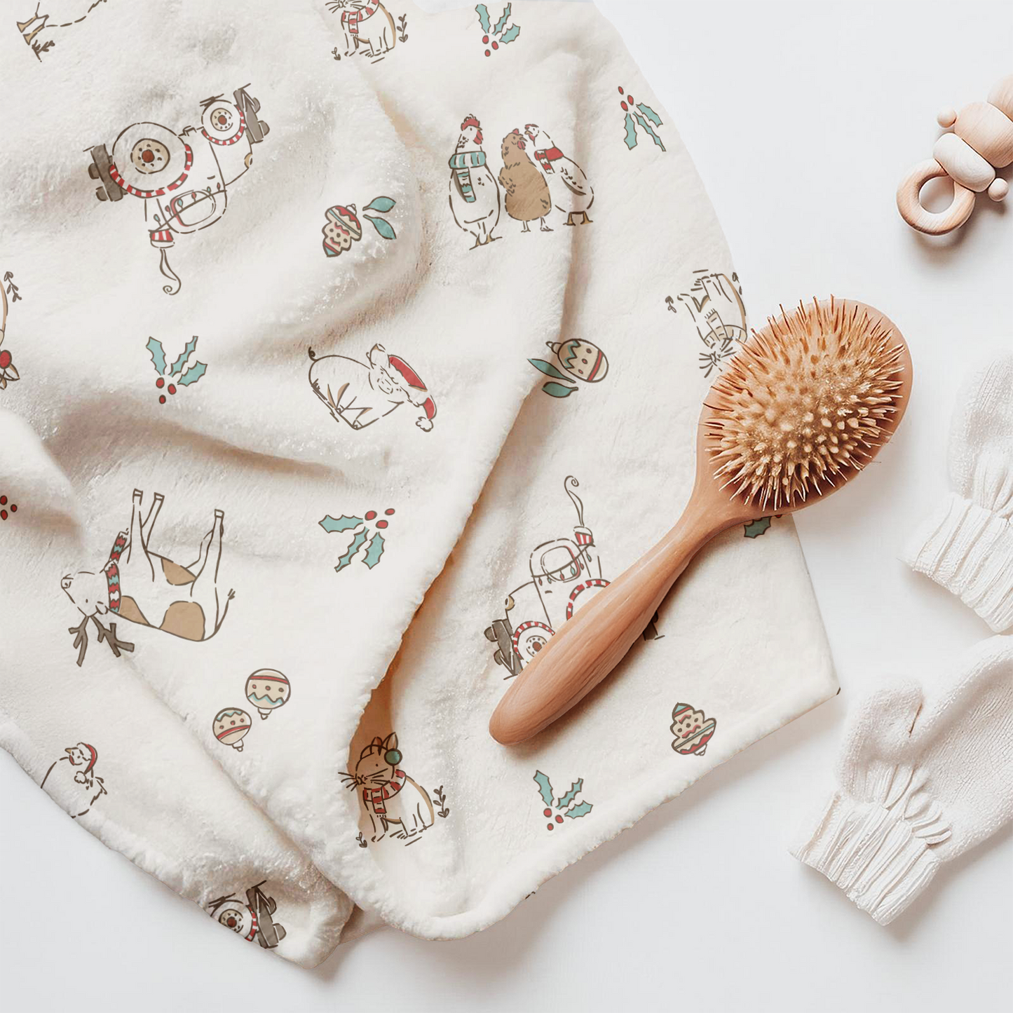 Christmas on the Farm Fleece Baby Blanket – Cozy Holiday Comfort for Little Ones