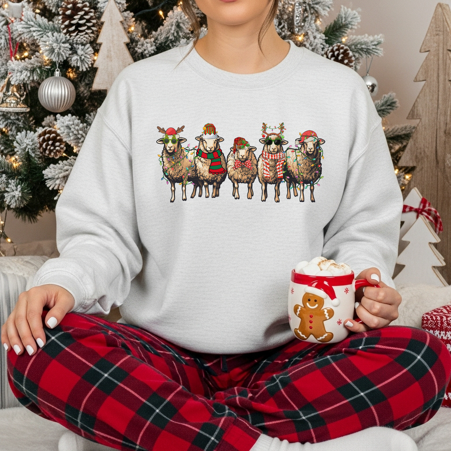 Merry Little Sheep Christmas Crewneck Sweatshirt