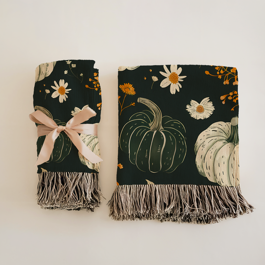 Pumpkin Patch Woven Blanket | Jumbo’s Pumpkin Patch | Fall Home Decor & Cozy Throw