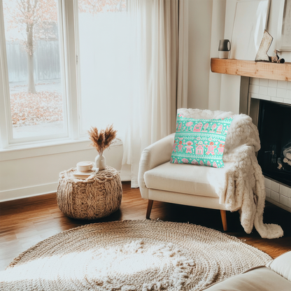 Gingerbread Man Throw Pillow | Festive Holiday Decor
