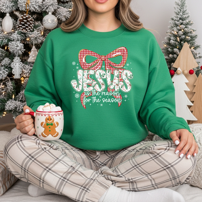 Festive “JESUS is the Reason” Crewneck Sweatshirt