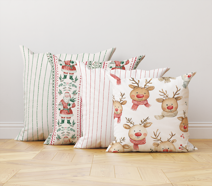 Cozy Cute Reindeer Throw Pillow Cover