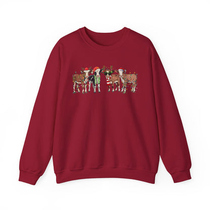 Merry Moo Crewneck – Festive Christmas Sweatshirt