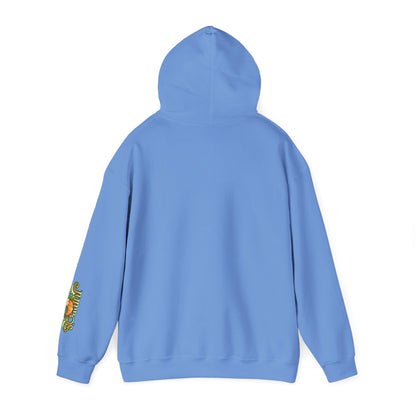 Pumpkin Season Gildan Hoodie | Jumbo’s Pumpkin Patch Logo Sleeve