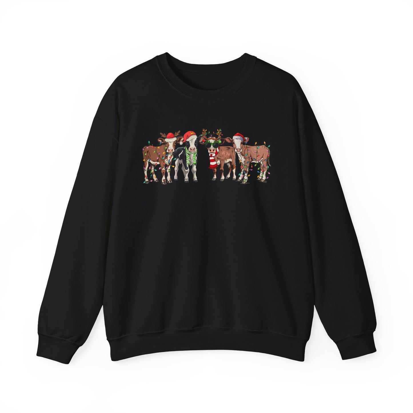 Merry Moo Crewneck – Festive Christmas Sweatshirt