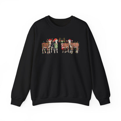 Merry Moo Crewneck – Festive Christmas Sweatshirt