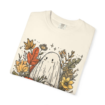 Spooky Ghost & Pumpkin Comfort Colors® Tee – Halloween Fall Graphic Shirt 🎃👻🌻