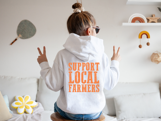 Kids Hoodie – Support Local Farmers 🌻 Cozy & Fun Farmwear