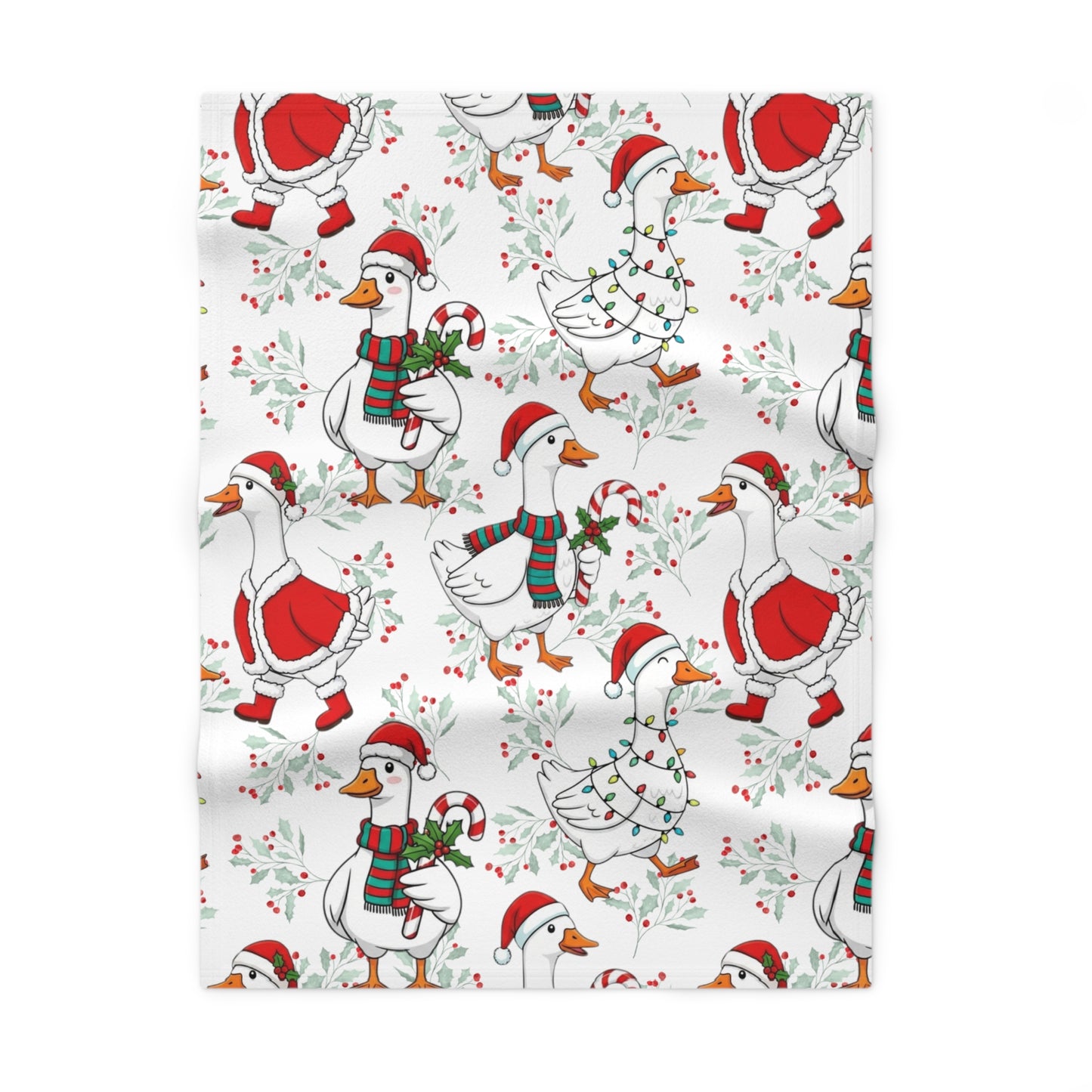 Christmas Goose Fleece Baby Blanket