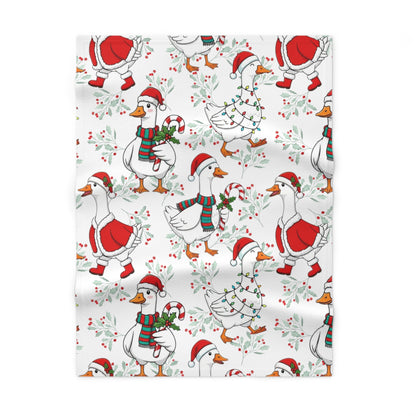 Christmas Goose Fleece Baby Blanket