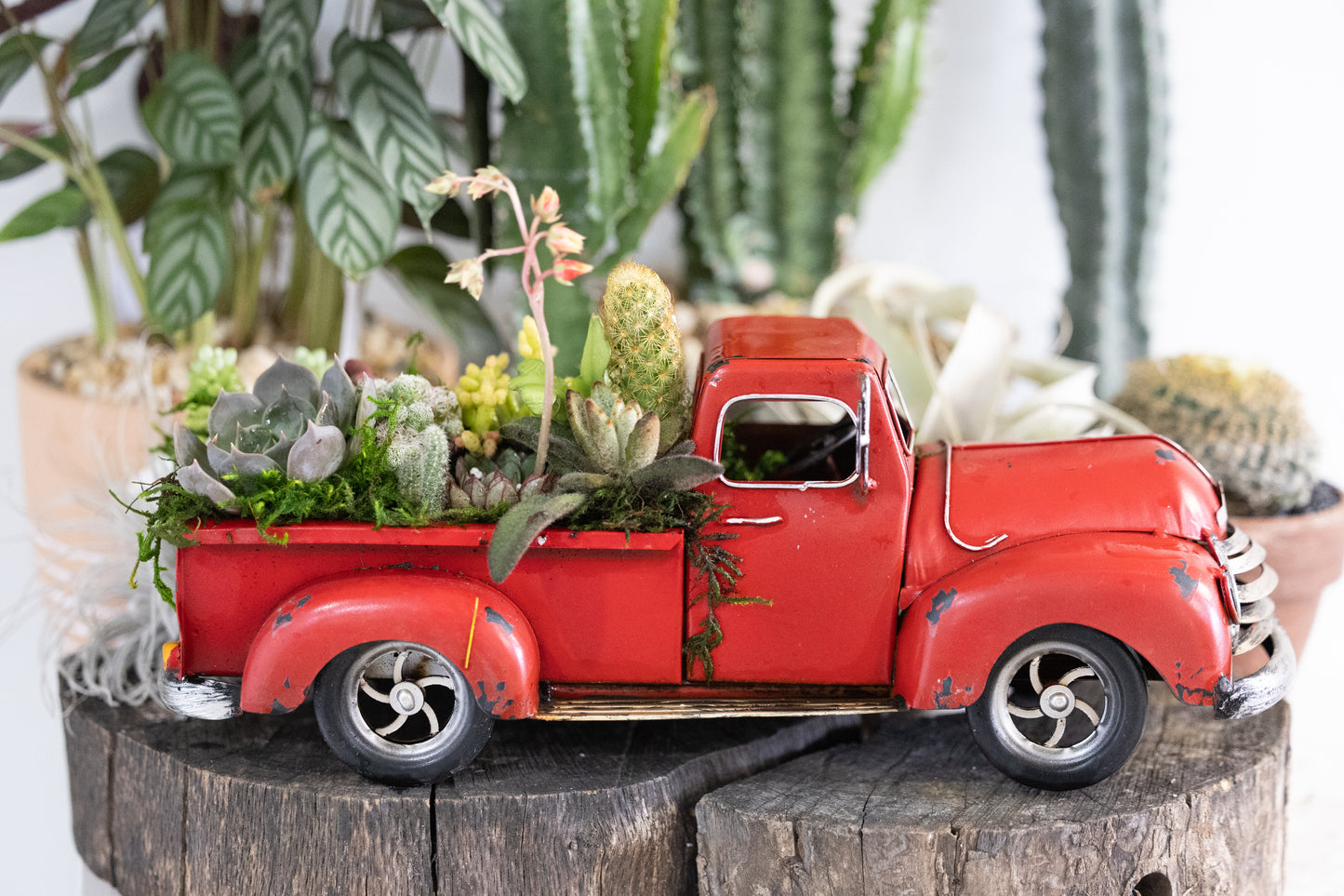 🛻Red Pickup Truck Planter