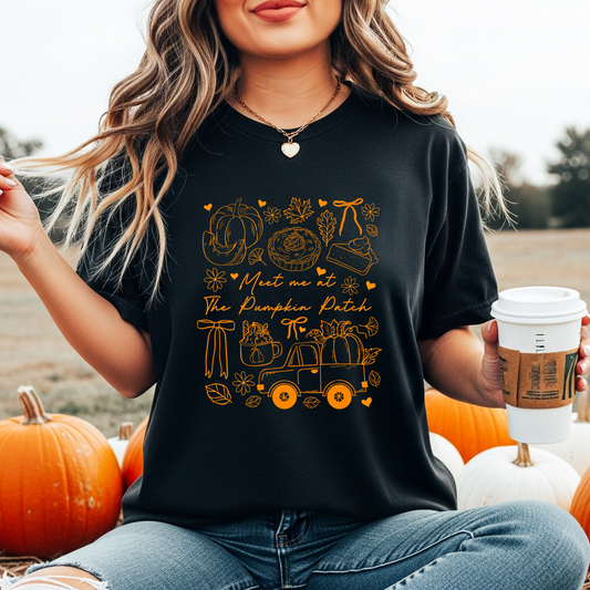 Meet Me At The Pumpkin Patch Gildan™ Adult Unisex T-Shirt – Cozy Fall Graphic Tee
