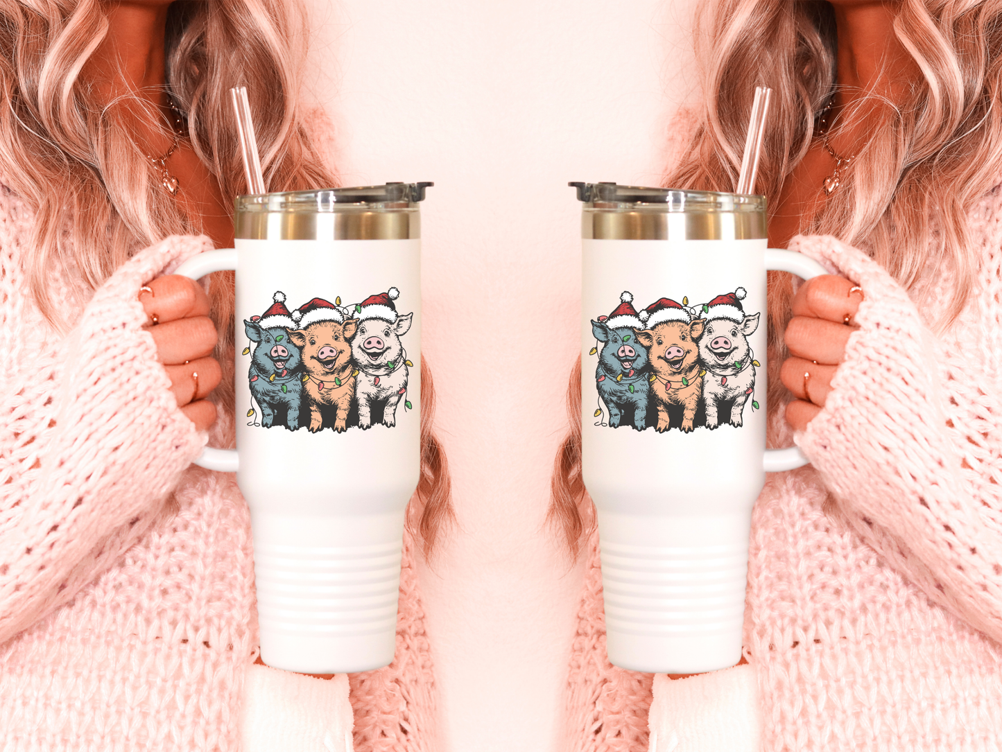 Christmas Piggies 40oz Stainless Steel Tumbler