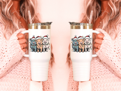 Christmas Piggies 40oz Stainless Steel Tumbler