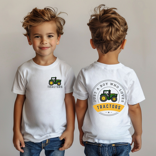 Just A Boy Who Loves Tractors Gildan™️ Kids Tee